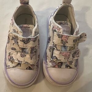 Converse Kids Sneakers with Unicorn Print - White and Purple